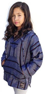 No Bad Days Baja Hoodie - Silver Black Red Aqua Herrringbone